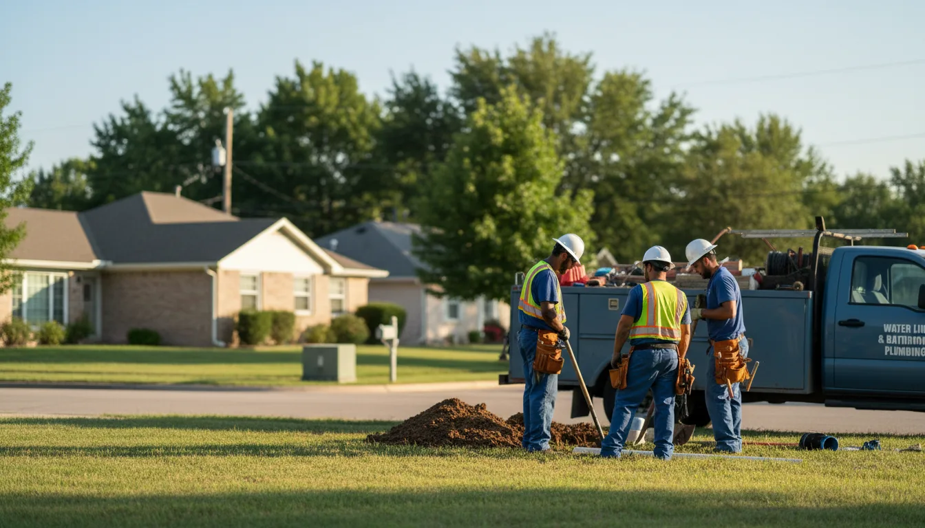 Residential water line and bathroom plumbing service in Magnetic Springs, OH